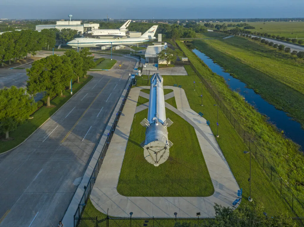 NASA space shuttle and rocket display — Houston aerospace legacy