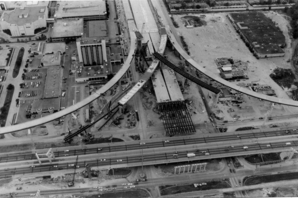 I-10 and Beltway 8 interchange under construction in 1988