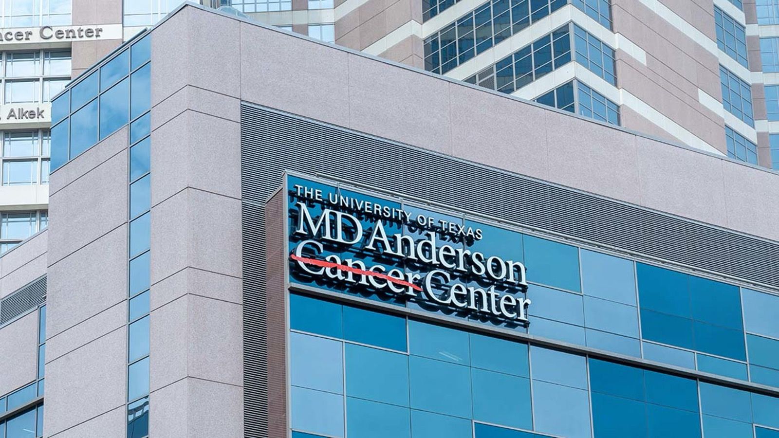 The MD Anderson Cancer Center building sign
