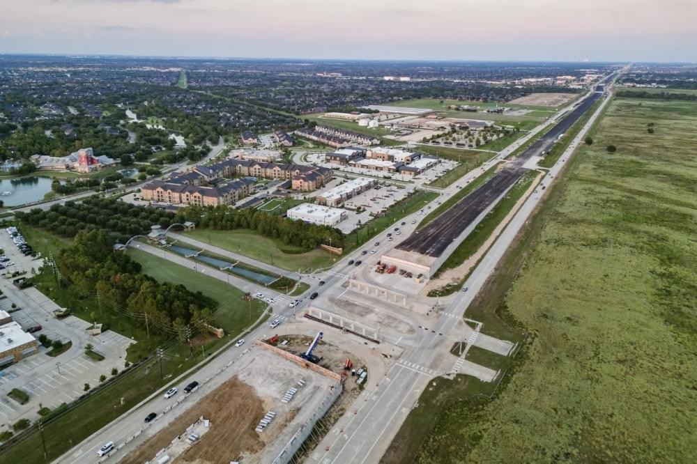 Westpark Tollway Extension construction along the corridor